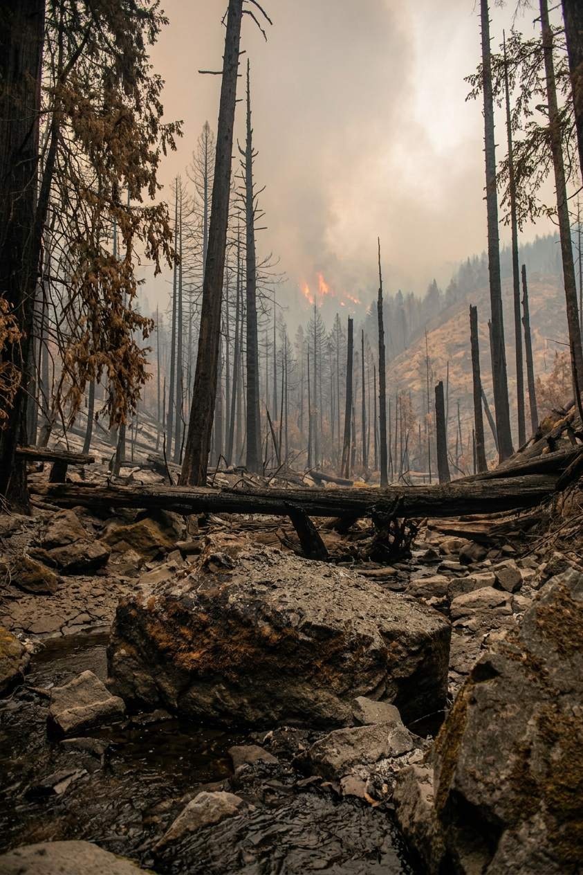 By 2050, this area faces hotter, drier conditions raising wildfire risk and 2.8 °C hotter summers — reshaping what this place looks like.